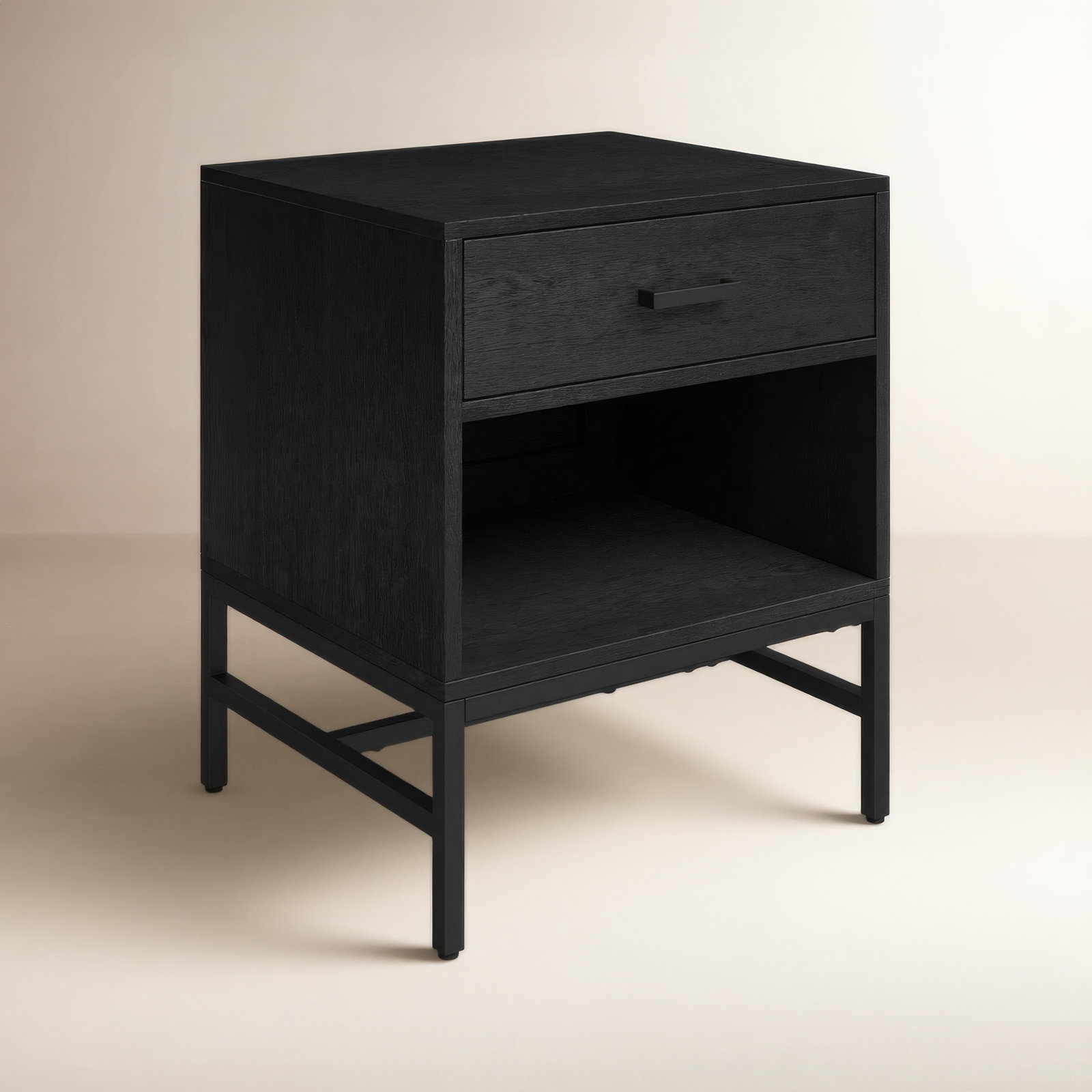 Danesfield 22" Tall 1 - Drawer Nightstand, Black