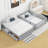  Wood Daybed with Fence Guardrails, 2 Storage Drawers, Convertible Floor Bed, and Shelving for Multi-Functional Use-428891072