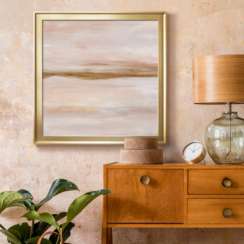 Impression encadrée Golden Horizon I-Premium - prête à être accrochée, H 17 po x l 17 po x P 1,5 po, Papier avec cadre blanc