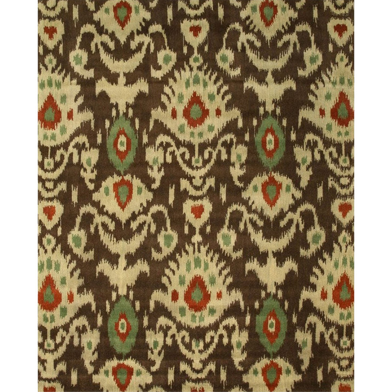 Tapis contemporain en laine touffeté à la main Majestic Ruby Brown, Rectangle 7 pi 9 po x 9 pi 9 po