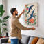 Kingfishers in Bloom Botanical - Wrapped Canvas-1552311313-1552311316