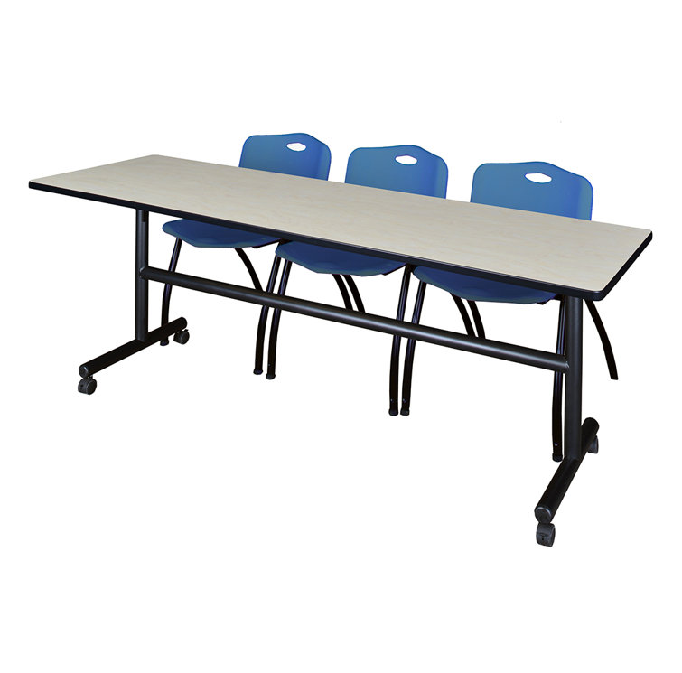 Table gigogne d'appoint Nevjana, 2 chaises empilables