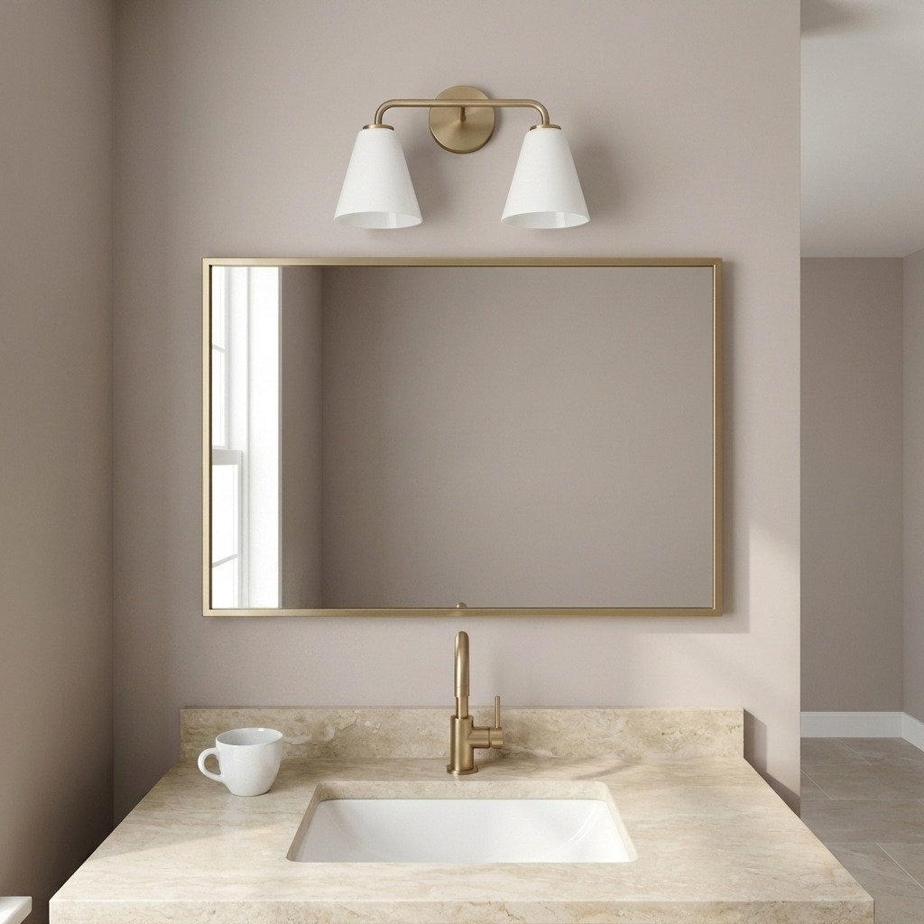 Nabi Vanity Light, 2, Satin Brass, White