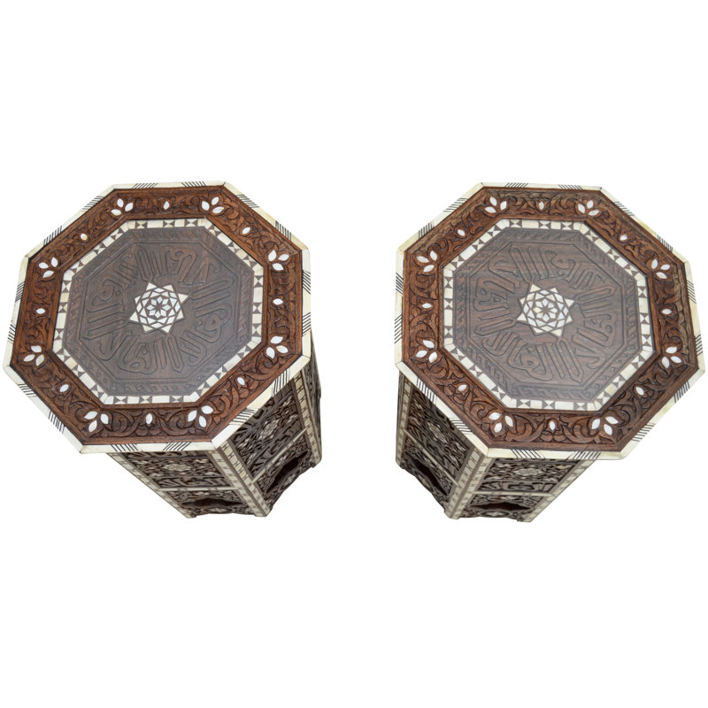 Syrian Glass End Table, Brown