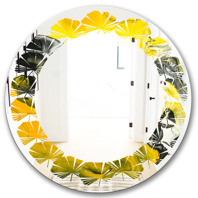 Miroir mural Leaves, 23,6 po x 23,6 po, Feuilles marbrées 5