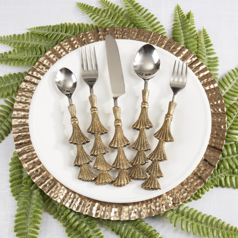 Merry Tree Holiday Flatware, Gold