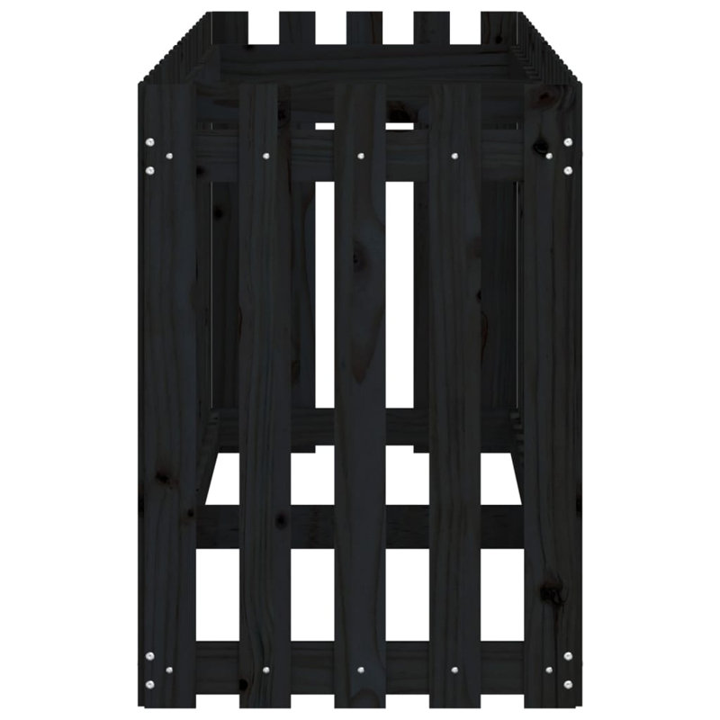 Washtenaw Wood Raised Garden Bed, Black, 11.8" H x 78.7" W x 11.8" D