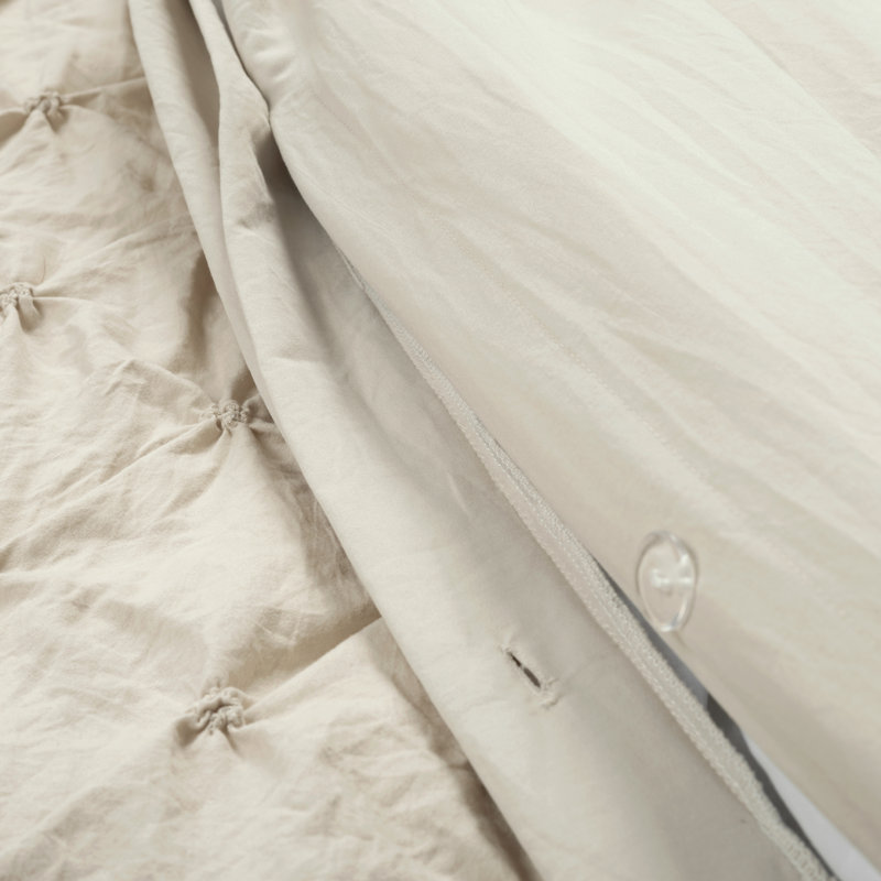 Ensemble de housse de couette en microfibre 3 pièces Ravello, Housse de couette pour grand lit + 2 taies décora, Blé