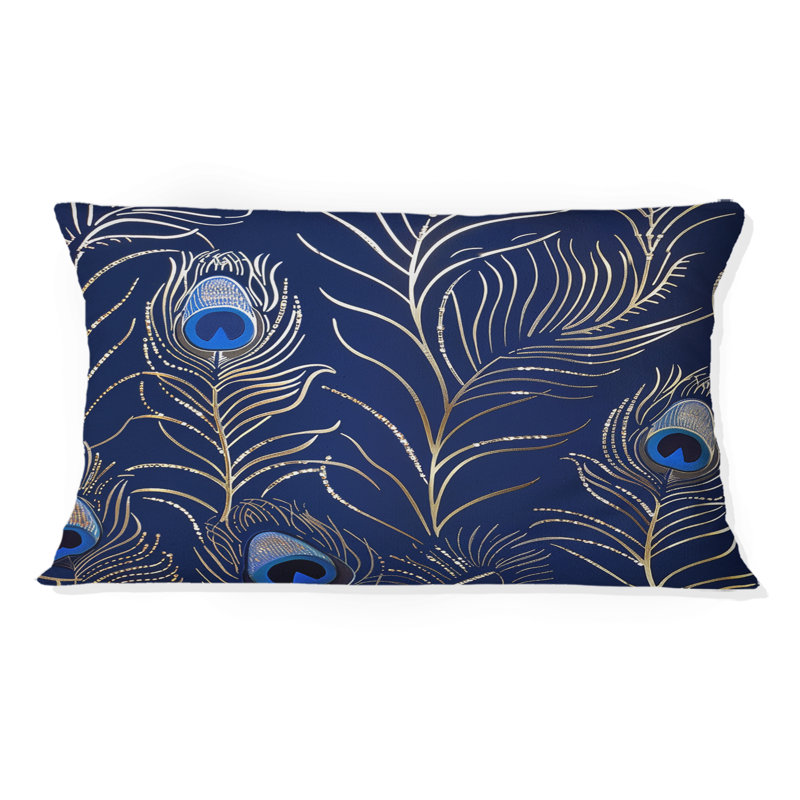Coussin bleu Boho Feathers I - Boho