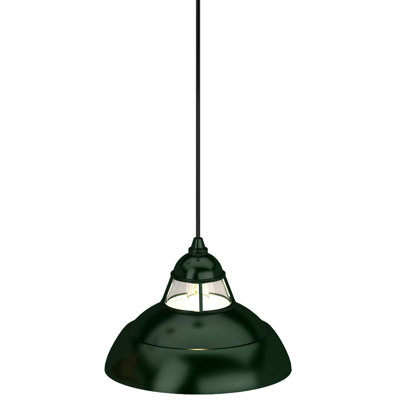 Luminaire suspendu d'intérieur 1 lumière Quesada avec bol d'inspiration phare et verre transparent