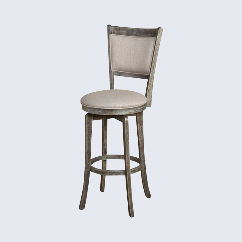 Tabouret pivotant Amelia, Tabouret de bar (siège d'une hauteur de 30 po), Gris patiné