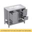 Meuble-lavabo 36 po avec lavabo, une armoire et trois tiroirs, panneau de bois massif et panneau de fibres à densité moyenne, gris-117196460