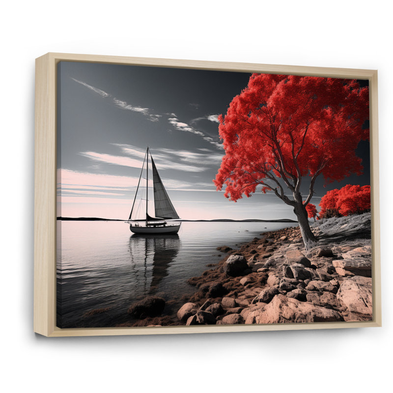 «Coastal Tranquility» sur impression sur toile, H 30 po x l 40 po, Cadre naturel flottant