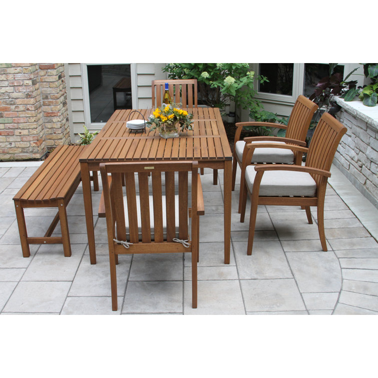 Fleur Rectangular 7 - Person 64'' Long Dining Set with Cushions
