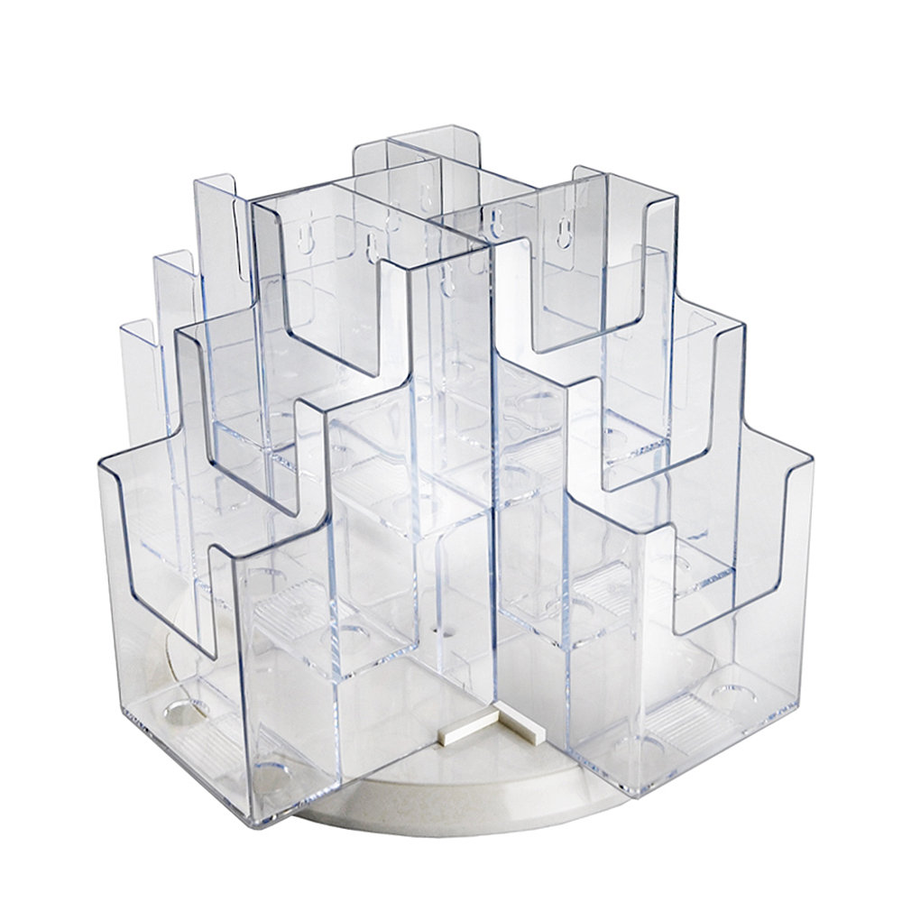12-Pocket Three-Tier Revolving Trifold Brochure Holder Azar Displays