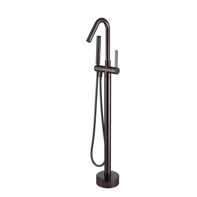 High Arch Single-Handle Freestanding Tub Faucet Bathtub Filter With Handheld Shower In Venetian, Oil Rubbed Bronze