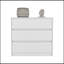 Commode Maldus, trois tiroirs, finition blanche-1840439695