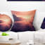 Coussin imprimé motard au coucher du soleil-389245299-389245327