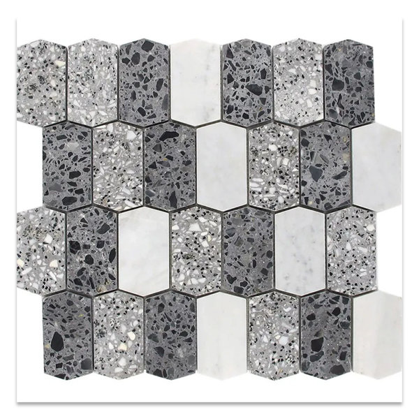 Stellare 11 x 13 Terrazzo, Marble Mosaic Picket Tile (5.3 Sq Ft/Case) - 5 Pack