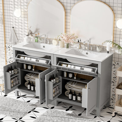 Single Bathroom Vanity with Solid + Manufactured Top