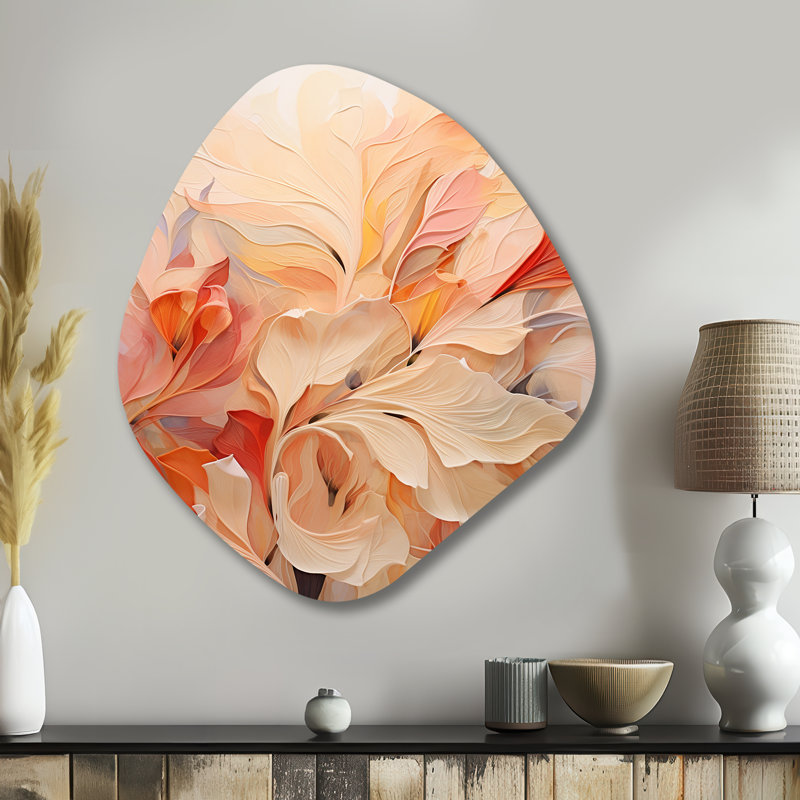 Mylan - Art mural asymétrique en forme d'oiseau de paradis en métal, H 35 po x l 31 po x P 1 po