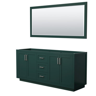 Base de meuble-lavabo double autoportant 71 po avec miroir 70 po Miranda