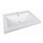 Lavabo de salle de bain rectangulaire en Polymarble avec trop-plein