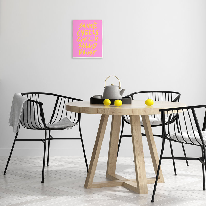 Plaque murale multicolore «Cheers on Pink» par House of Lulu