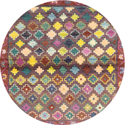Tapis brun/beige/bleu contemporain