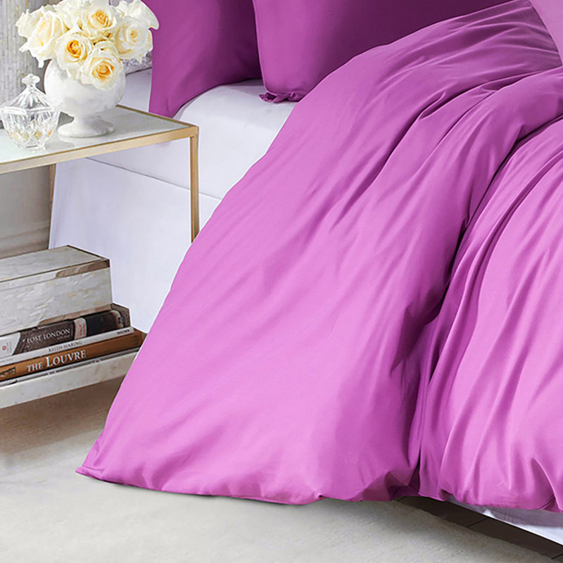 Marnisha Microfiber / Polyester Solid Colour Duvet Cover Set with Pillowcases, Purple