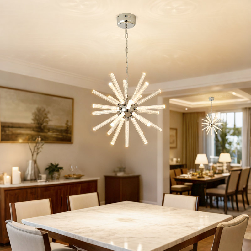Lustre pilier à bulles 24 lumières, luminaires suspendus réglables Salon Salle à manger
