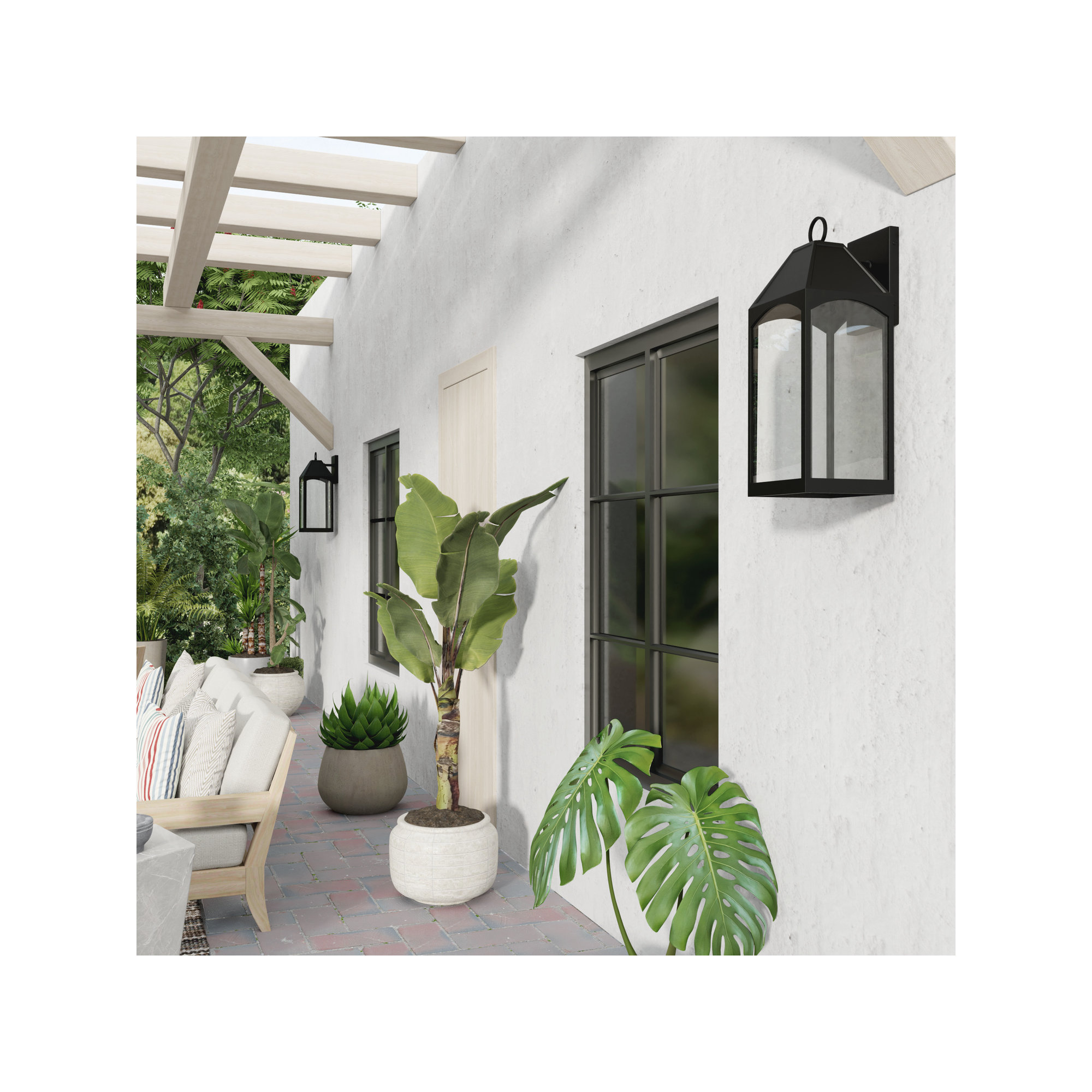 Adamsville Single Light Outdoor Wall Light, 26.25" H x 9.75" W x 11.5" D