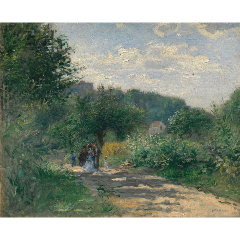 «A Road in Louveciennes» par Pierre-Auguste Renoir - Toile tendue avec châssis, H 48 po x l 33 po