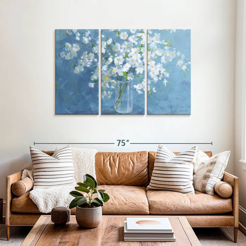 Bouquet blanc frais Harnek, H 36 po x l 57 po