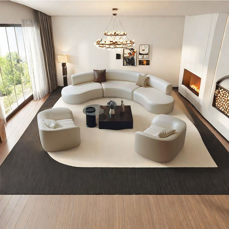 Semi-circular curved shaped movable corner sofa