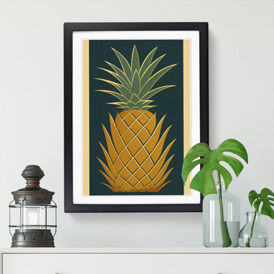 Pineapple Art Deco Style - Framed Print
