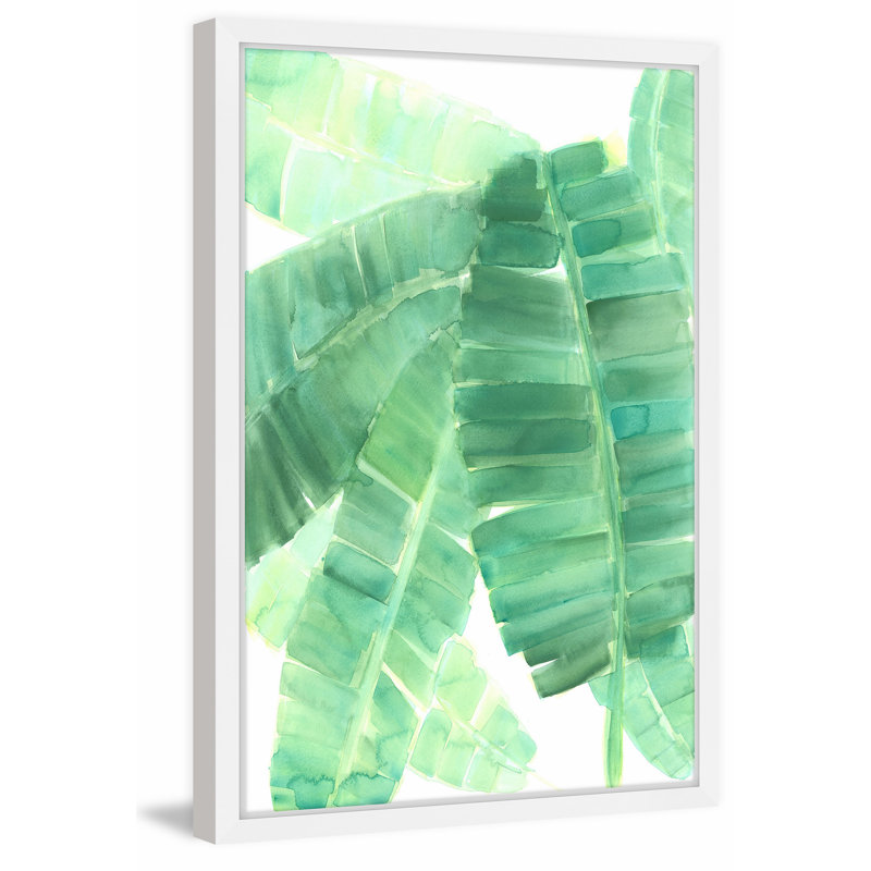 « banane leave fans ii », reproduction d’art encadrée, H 18 po x l 12 po