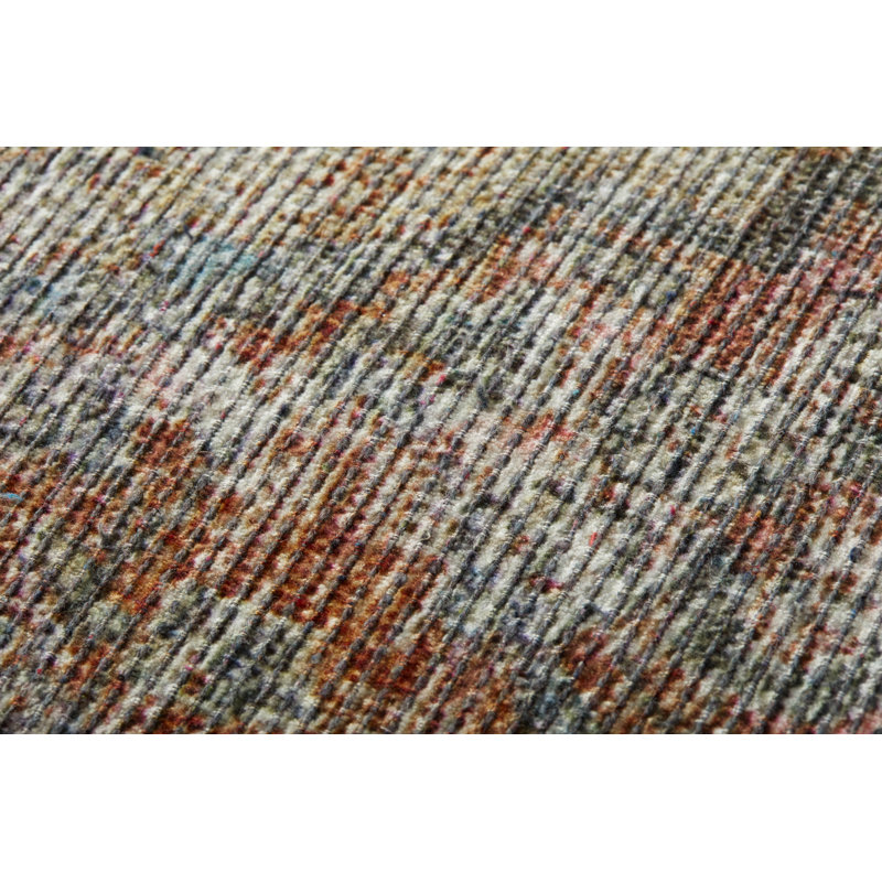 Cris Multicolor Cotton and Polyester Square Pouf