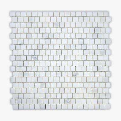 Calacatta 12" x 12" Marble Brick Joint Mosaic Wall & Floor Tile