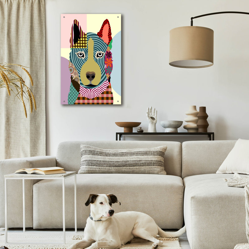 "Husky sibérien" par Lanre Adefioyue, H 36 po x l 24 po x P 0,2 po
