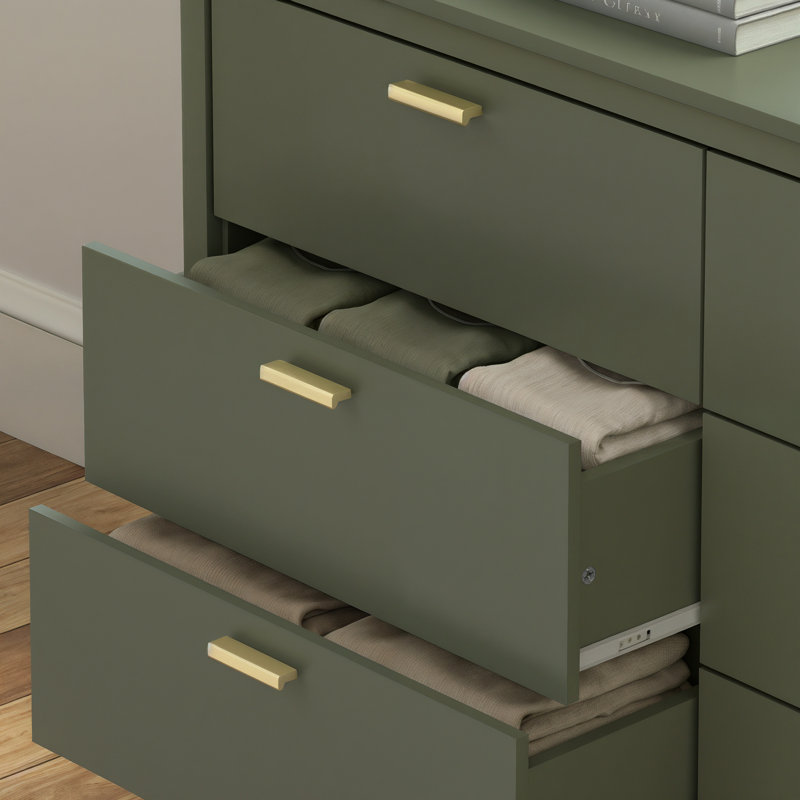 Bonnie 6 Drawer Chest of Drawers, Kale Green