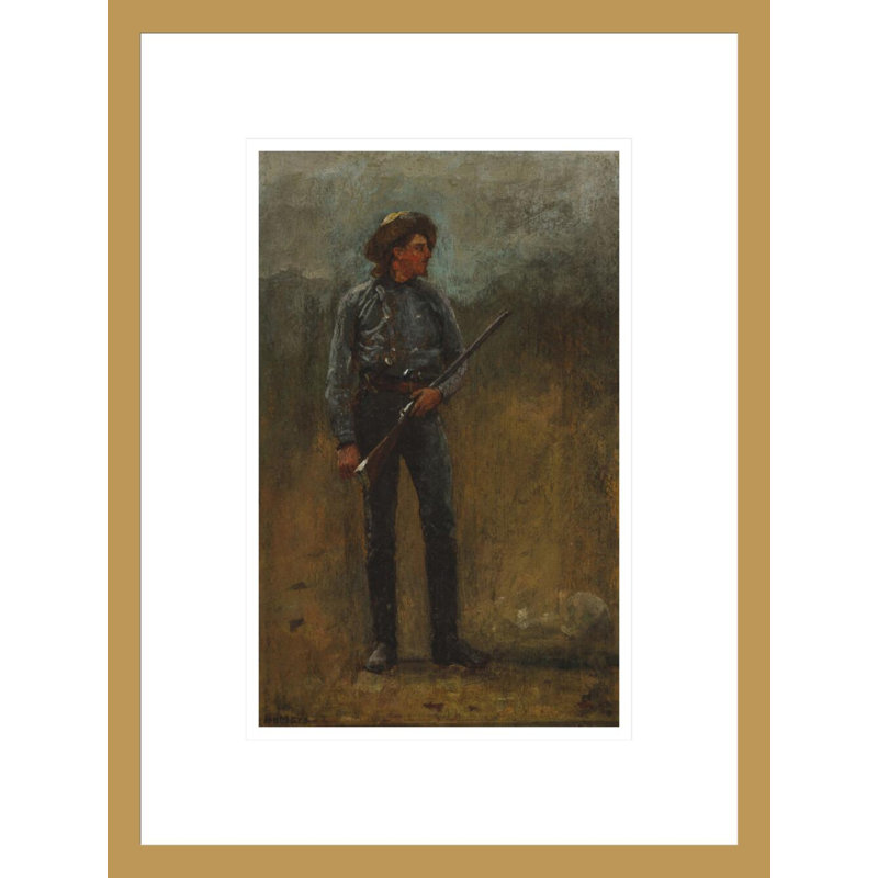 «Adirondack Guide» par Winslow Homer - impression giclée encadrée, H 16,75 po x l 12,63 po