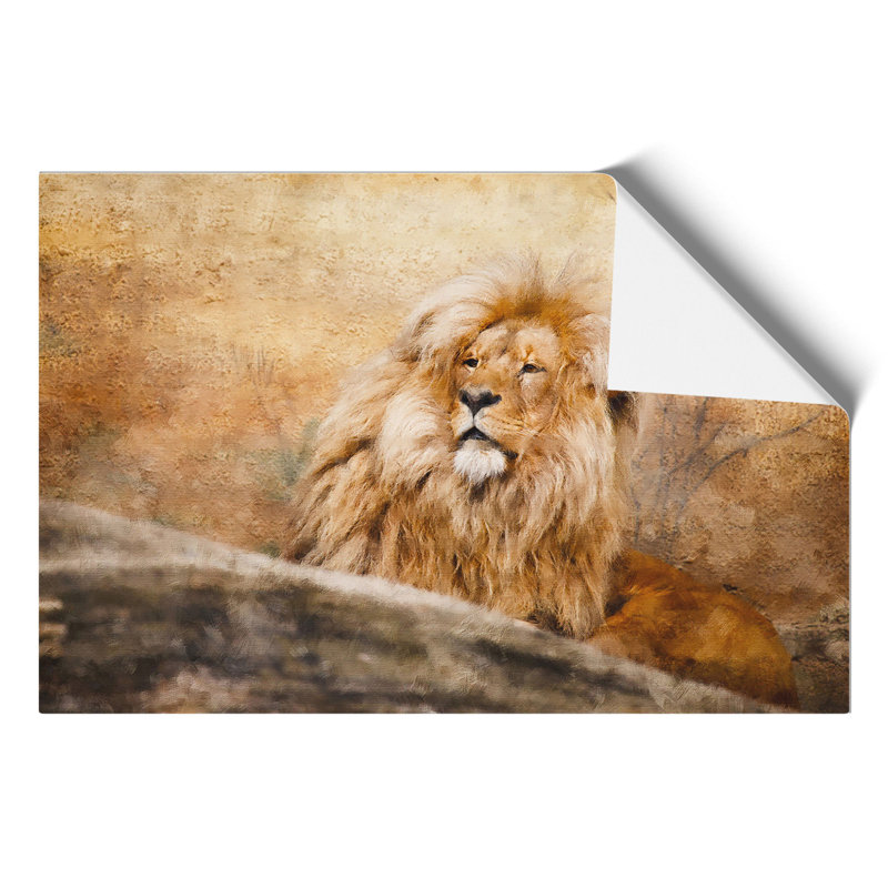Lion Painting - Frameless Print, 42cm H x 59cm W x 0.1cm D