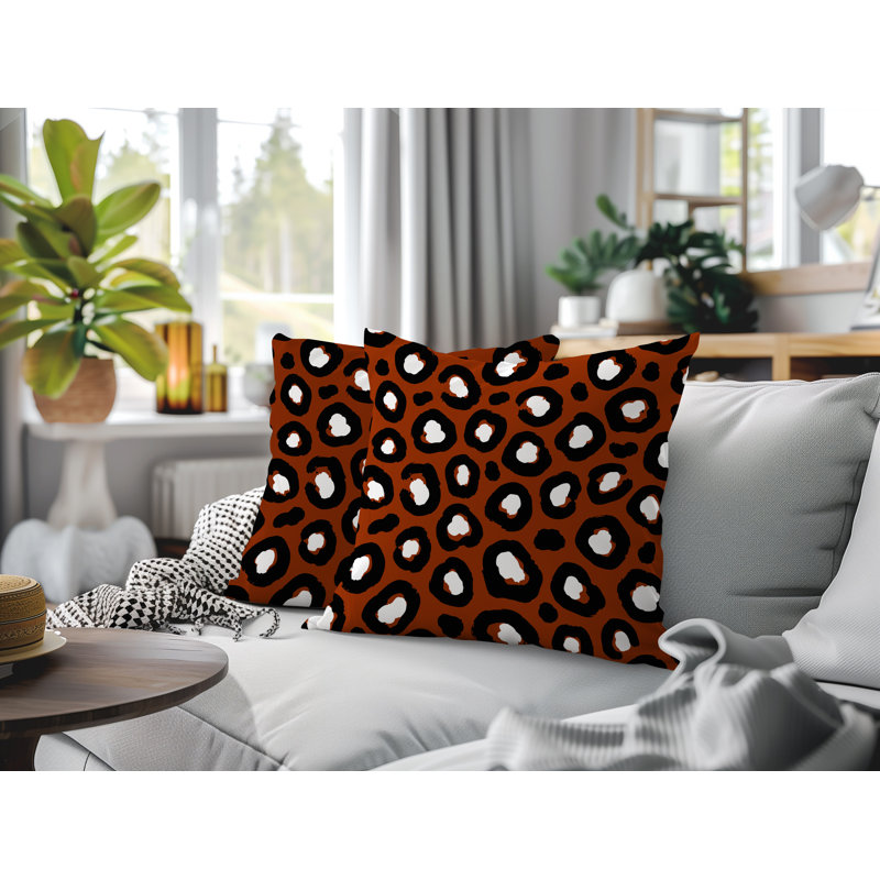 Oreiller réversible intérieur / extérieur Amia, 16x16, Burnt Orange