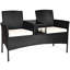 Ensemble de conversation d'extérieur en rotin de 54,5 po de large avec table-300047508