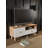 Modern TV Stand with Wall-Mount Option, Atlantic Pine & White, 40.9 x 18.5 x 13.8 inches | 100% Melamine Coated Chipboard, Thickness: 0.7 inches | Stylish Design with Multiple Shelves, Perfect for Scandinavian Home Décor