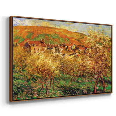 «Blooming Apple Trees», reproduction encadrée sur toile par Claude Monet