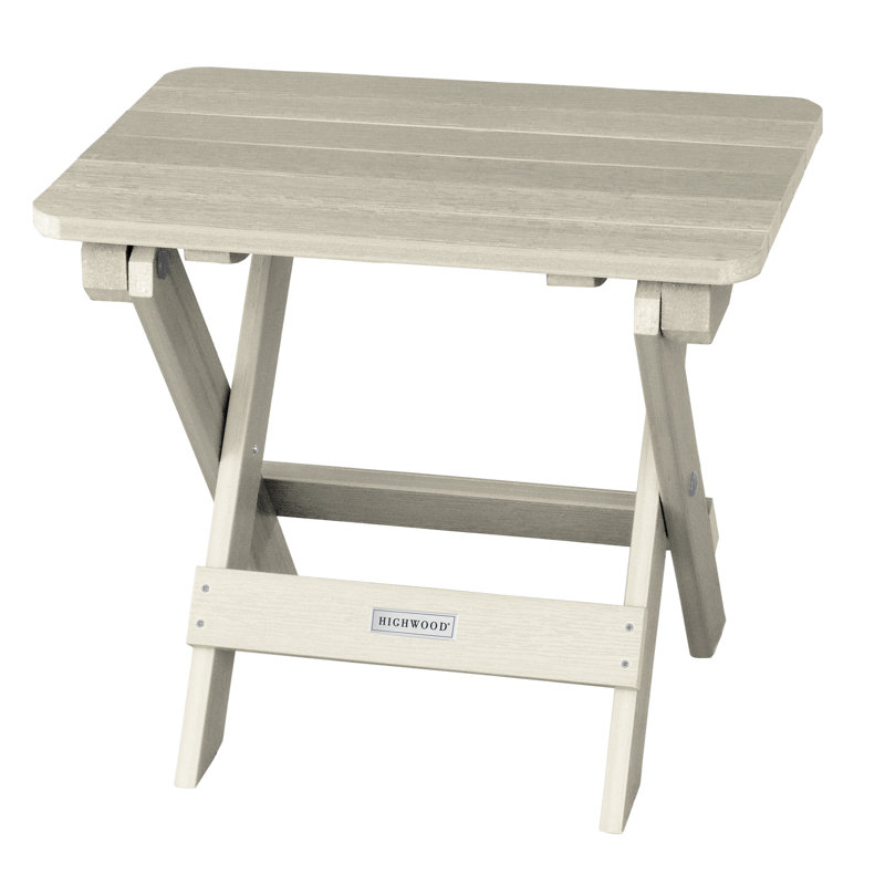 Table d'appoint en plastique Prattsville, Blanc délavé