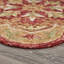 Tapis rond rouge / beige en laine noué à la main Padula-986338092