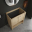Meuble-lavabo autoportant, 2 portes à fermeture douce, chêne, contreplaqué (à l'exception du lavabo)-489050912